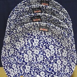 4 Queens Calico Blue Churchill Royal Wessex England 10” Dinner Plates New Set 4